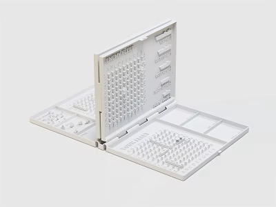 Portable Foldable White Board Game Set for Entertainment with Grids and Storage Compartments 3d model