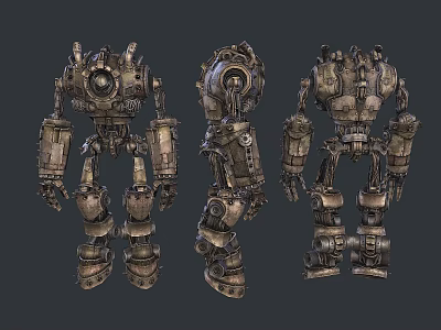 Game Movie Robot Character Design With Three Views And Mechanical Details 3d model