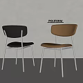 Modern POLIFORM Dining Chairs With Black And Brown Seats And Metal Frames