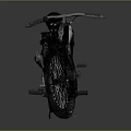 Vintage Black And White Motorcycle With Classic Design Metal Exhaust And Gray Background Reflection