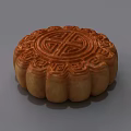 Traditional Chinese Mooncake With Intricate Carved Patterns And Round Shape 3d model