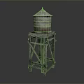 Vintage Industrial Metal Container Furniture With Rustic Wooden Stand And Cross Support Design
