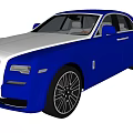 Luxury Blue And White Car With Classic Grille And Stylish Wheels Design