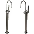 Modern Stainless Steel Tall Faucet With Double Handles And Sleek Design