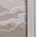 Modern Textured Wall Decor With Wave Pattern In Beige Grey Brown Tones 3d model