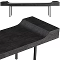 Modern Public Chair Design With Sleek Wooden Texture And Sturdy Metal Legs