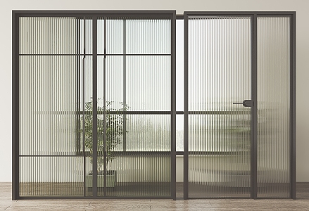 Modern sliding door glass sliding door 3d model