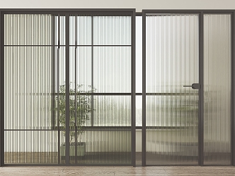 Modern sliding door glass sliding door 3d model