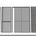 Different Glass Doors With Black Frames And Various Textured Glass Design Patterns 3d model