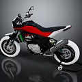 Modern Red Black And White Motorcycle Design With Single Seat Exhaust And White Wheels