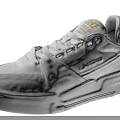 LI-NING White Low Top Sneakers With Platform Sole And Leather Upper Casual Style
