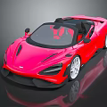 Red Modern Convertible Sports Car With Sleek Design And Alloy Wheels