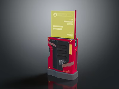Red And Black APCS 2015 Device With Yellow Display Panel Component 3d model