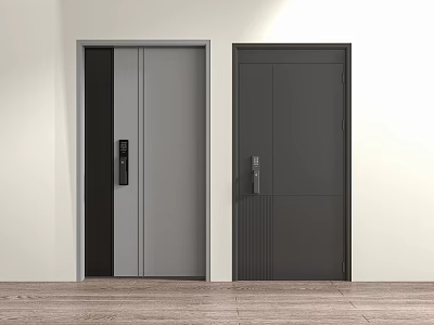 Modern Flat Doors With Sleek Design And Different Colors 3d model