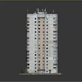 Multi Storey Residential Building With Light Colored Facade Balconies And Greenery At Base 3d model