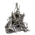 Natural Bush Structure Composed of Dry Branches Trunks and Wooden Twigs in Outdoor Space