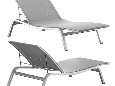 Modern Outdoor Lounge Chair With Aluminum Frame Ergonomic Design And Mesh Seat 3d model