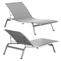 Modern Outdoor Lounge Chair With Aluminum Frame Ergonomic Design And Mesh Seat