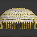Elegant Spherical Mosaic Furniture Lamp With White Glass And Gold Tassel Design