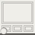 White Wall Paneling with Simple Design and Rectangular Lower Panels for Interior Decoration 3d model
