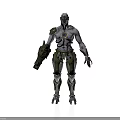 Cybernetic Warrior Character With Mechanical Armor And Enhanced Limb Features 3d model