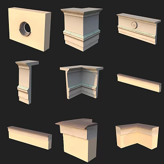 Building component corner gypsum line 3d model