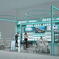 Modern Beauty Exhibition Hall For Skin Management With Cell Repair Display Cabinets And Consultation Area