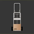 Metal Hand Truck With Orange Box For Transport And Logistics Operations