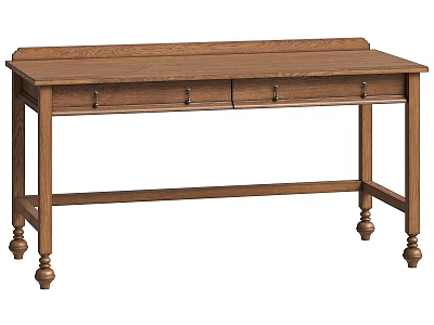 Classic Wooden Dining Table With Drawers And Decorative Carved Legs Design 3d model