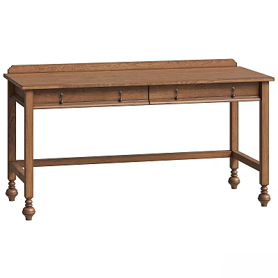 Classic Wooden Dining Table With Drawers And Decorative Carved Legs Design 3d model