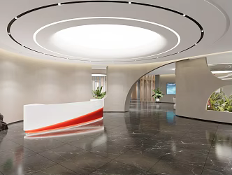 Modern Reception Office Reception Hall 3d model