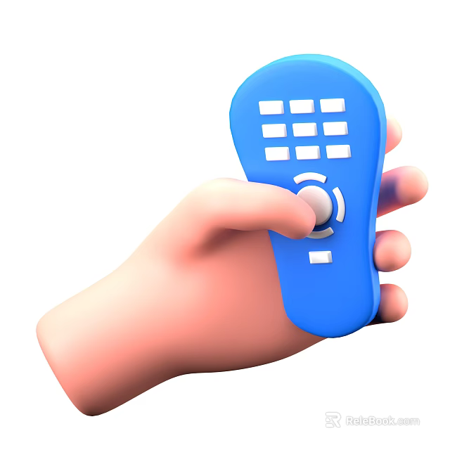 Smart Machine Remote Control Handheld Blue Design With Buttons And Knob 3d model 