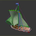 Wooden Sailboat Model With White Sails Dutch Flag And Decorative Display Design