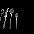 Stainless Steel Cutlery Set Including Forks Knives And Various Spoons For Dining 3d model