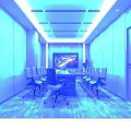Modern Front Desk Reception Interior With Wooden Walls Sofa Coffee Table And City View