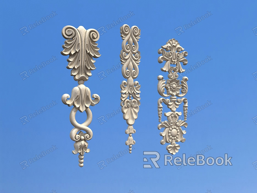 Villa Column Carved European Architecture Column Flower model