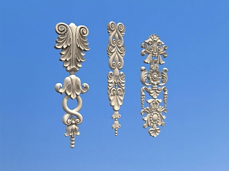 Villa Column Carved European Architecture Column Flower 3d model