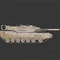Modern Military Tank with Detailed Turret Cannon Tracks and Antenna 3D Model in Desert Camouflage