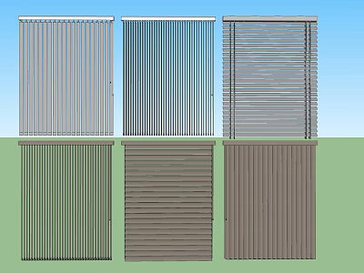 Vertical Window Blinds In Multiple Colors And Styles For Home Interior 3d model