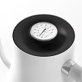Modern Sleek Teapots In White Gold And Black With Sleek Spout Handle And Dial Lid