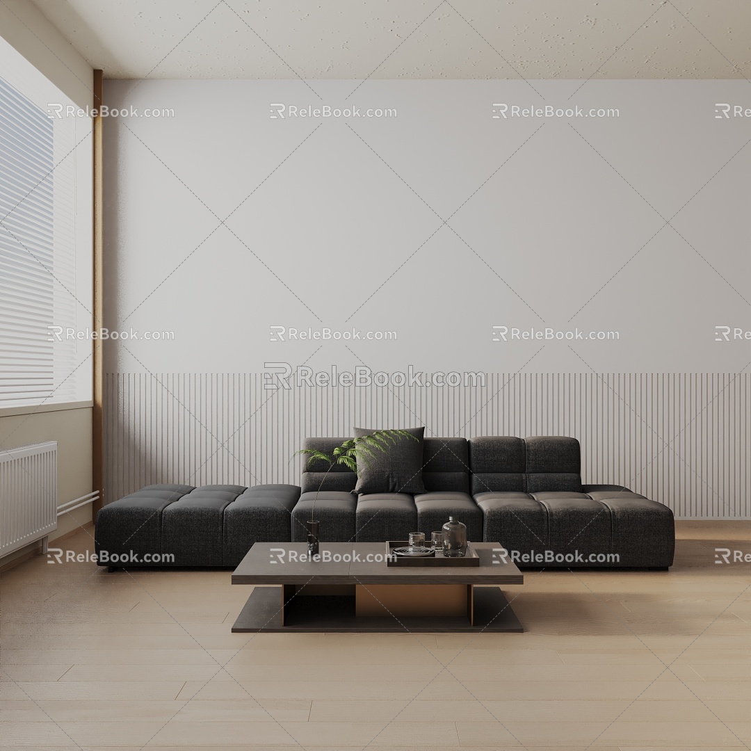 Modern three-seat sofa 3d model