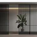 Modern sliding door grille sliding door sliding door screen partition 3d model