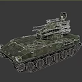 Military Green Tank With Turret Tracks And Armored Weapon System Design