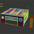 Dark Colored AV Receiver With Knobs Display Screen Ventilation Grilles Antennas And Remote Control