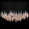 Unique Modern Chandelier Design With Glass Droplet Shapes And LED Lights