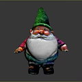 Garden Gnome Figurine With Green Pointed Hat White Beard And Red Nose