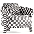 Green Velvet Leisure Chair With Rounded Armrests And Wooden Legs Color Options