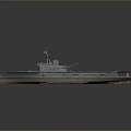 Detailed Aircraft Carrier Model As Water Transport Vehicle With Blue Deck And Island Structure