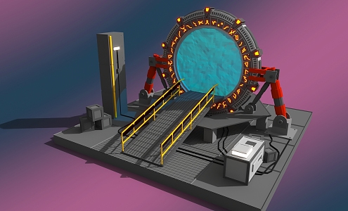 Sci-fi portal view 3d model