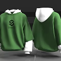 Green Hoodie with White Cuffs and Hood Lining Featuring Black StyleGo Logo Design